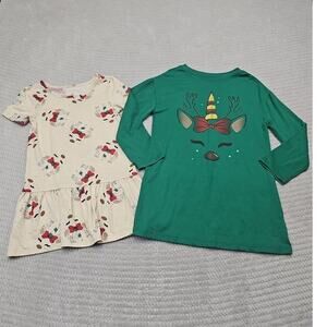 Christmas Dress Girls XS 4/5 Long & Short Sleeve
